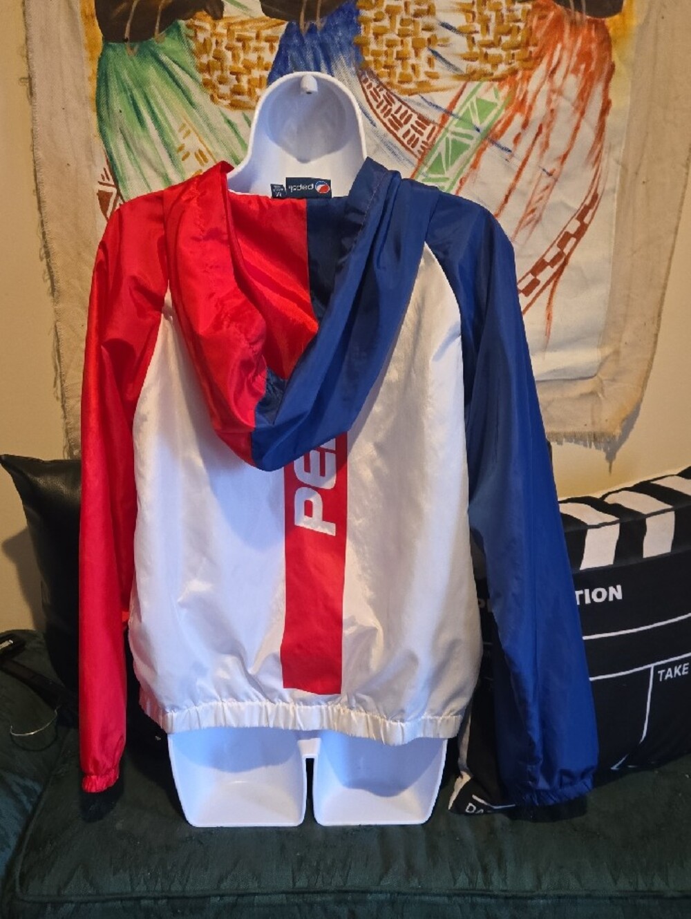 Pepsi Colorblock Hooded Jacket in Red, White & Blue - Picture 4 of 6